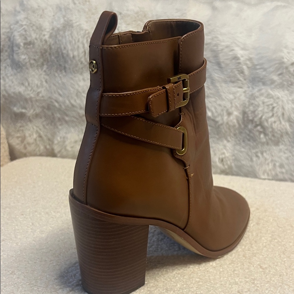 Michael Kors Tan Ankle Boots with Buckle Detail - Picture 2 of 4